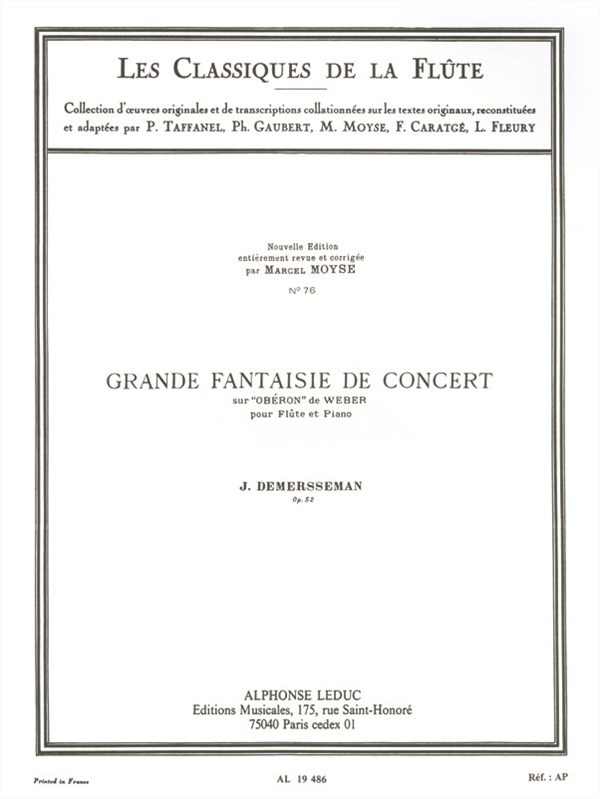 Jules-Auguste Edouard Demersseman: Grande Fantaisie de Concert Op.52 (Classiques No.76) (Flute & Piano)
