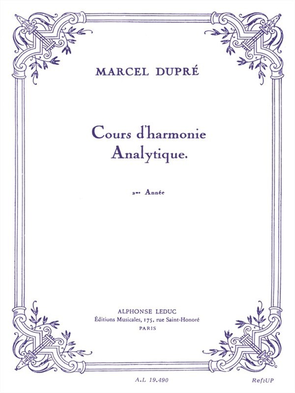 Dupre Cours D'harmonie Analytique 2eme Annee Bl719 Book