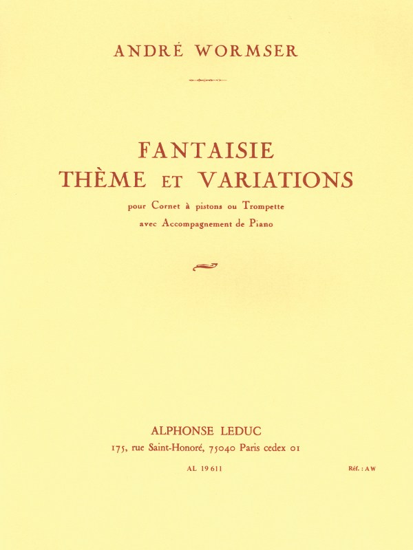 Lucien Wurmser: Fantaisie, Thème et Variations (Bb trpt) (Trumpet & Piano)