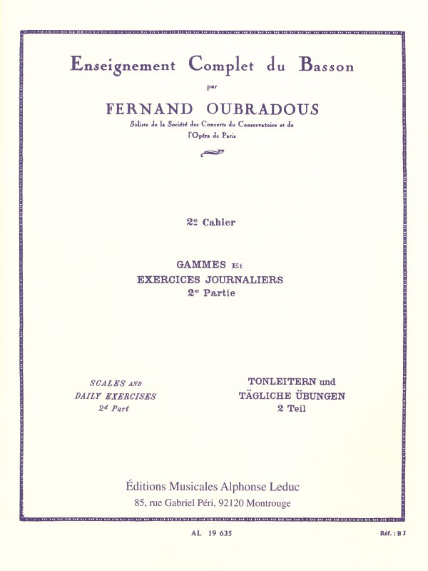 Fernand Oubradous: Enseignement complet Vol.2 (Bassoon solo)