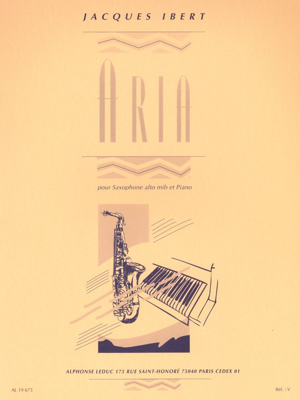 Jacques Ibert: Aria In D Flat - Alto Saxophone And Piano