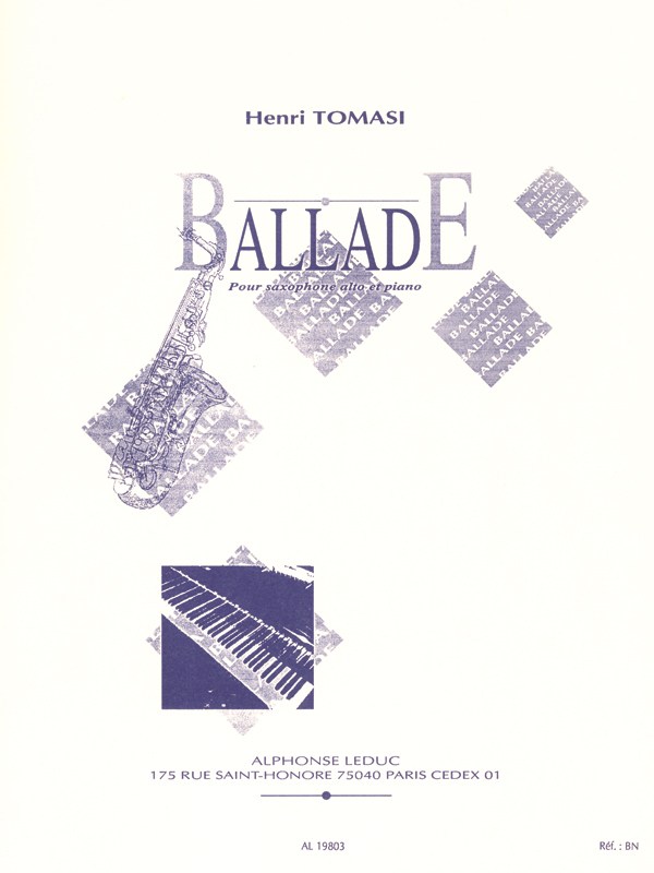 Henri Tomasi: Ballade (Saxophone-Alto & Piano)