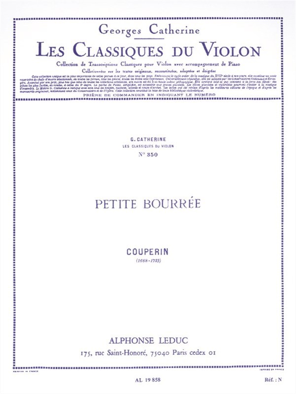 François Couperin: Petite Bourrée (Classiques No.350) (Violin & Piano)