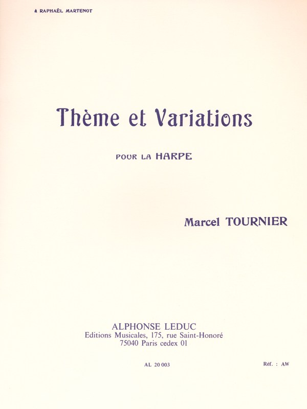 Marcel Tournier: Thème et Variations (Harp solo)