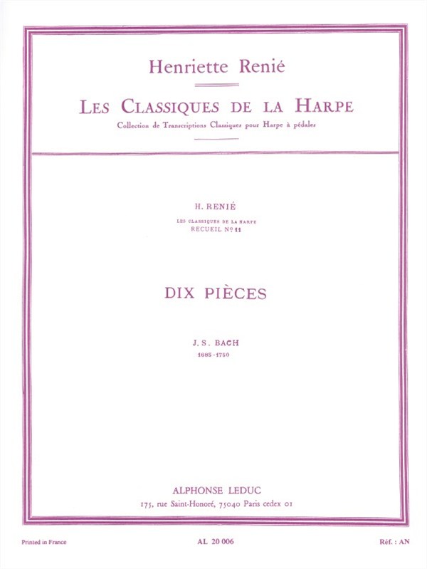 Johann Sebastian Bach: Les Classiques de la Harpe Vol.11 (Harp solo)