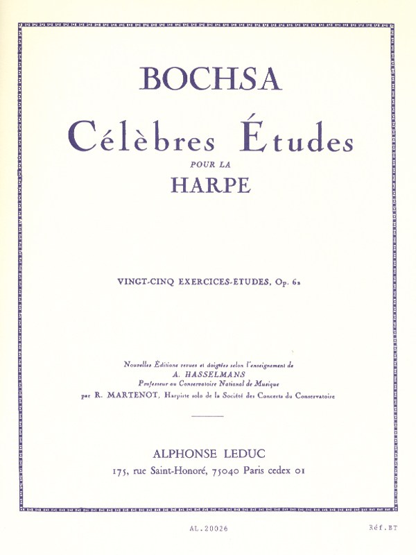 Robert Nicholas Charles Bochsa: 25 Exercices-Etudes Op.62 (Harp solo)