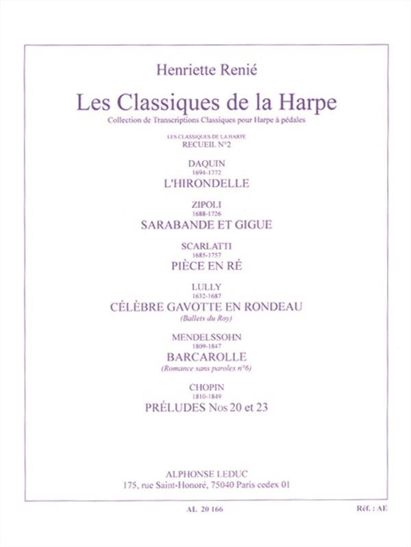 Divers Renie Henriette Classique Harpe No 2 Harp Anthology