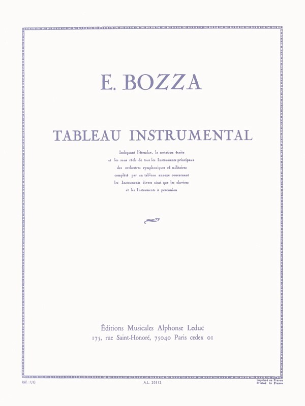 Eugène Bozza: Tableau instrumental (Book)