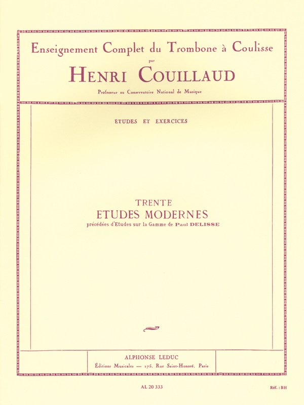 Henri Couillaud: 30 Etudes modernes (Trombone solo)