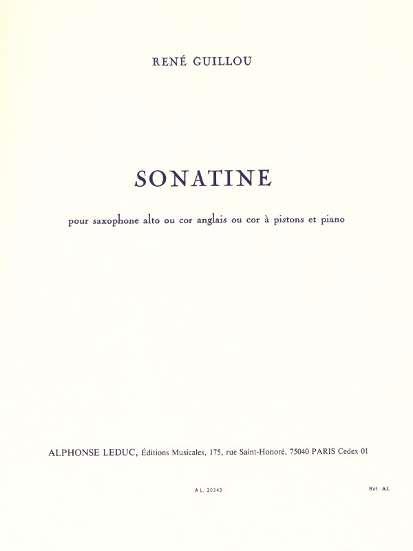 Jean Guillou: Sonatine (Saxophone-Alto & Piano)