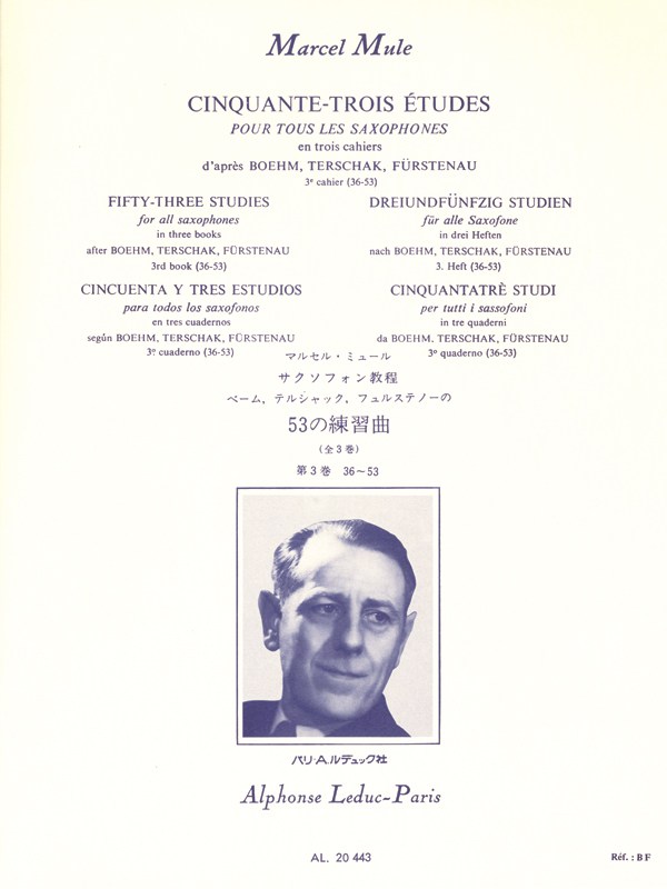 Marcel Mule: 53 Etudes Vol.3, d'après Boehm, Terschak et Fürstenau (Saxophone solo)
