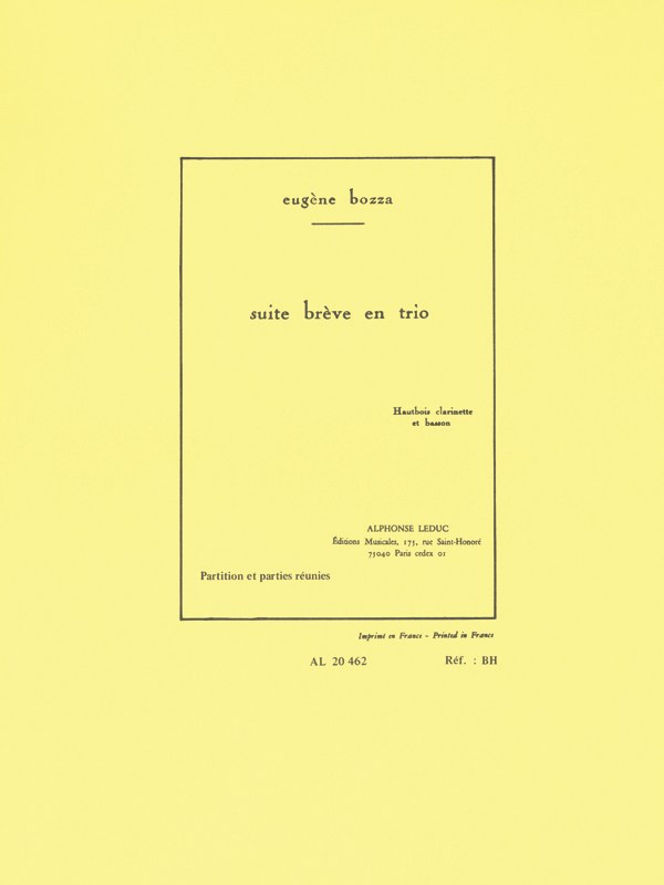 Eugène Bozza: Suite brève en Trio (Trio - Woodwind)