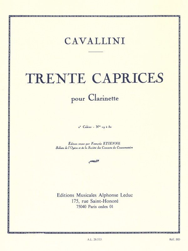 Ernesto Cavallini: 30 Caprices Vol.2 (Clarinet solo)