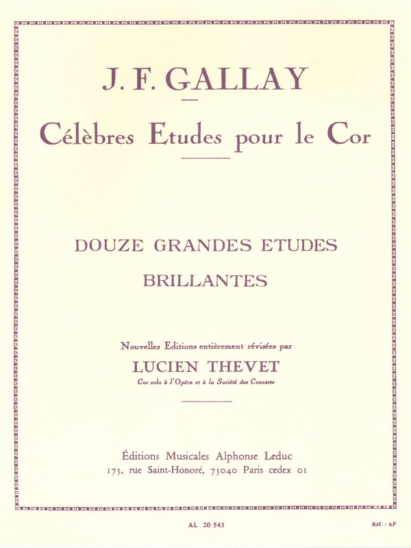Gallay Thevet 12 Grandes Etudes Brillantes Op 43 Horn Book