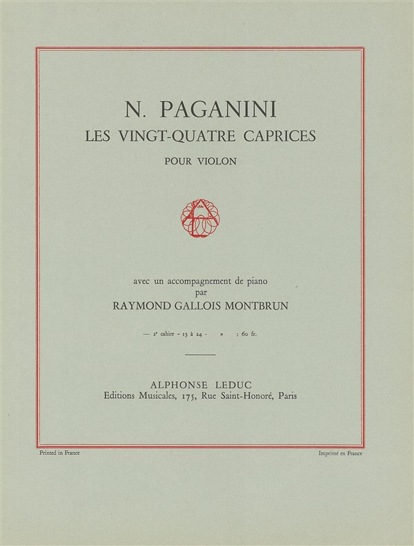 Niccolò Paganini: 24 Caprices Op.1, Vol.2 (Violin & Piano)
