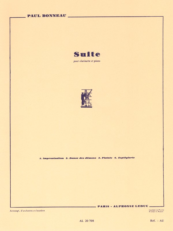 Paul Bonneau: Suite (Clarinet & Piano)