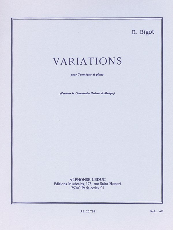 Eugène Bigot: Variations (Trombone & Piano)