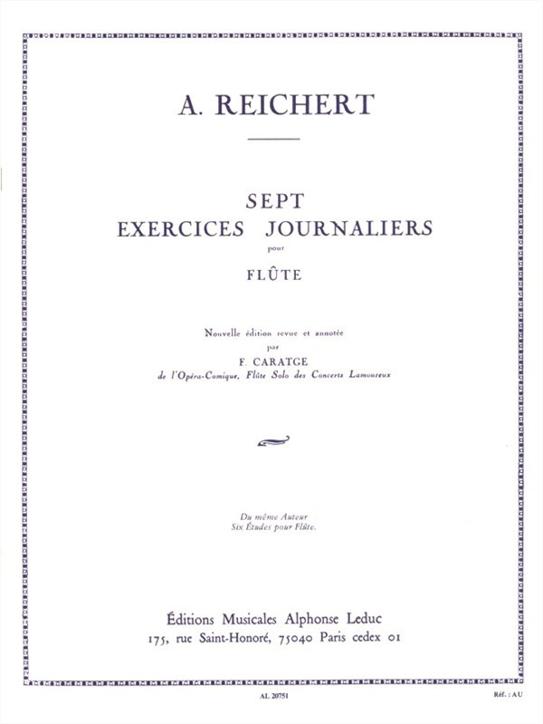 Matthieu André Reichert: Sept Exercices Journaliers Pour Flute