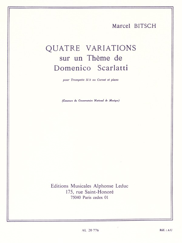 Marcel Bitsch: 4 Variations sur un Thème de Scarlatti (Trumpet & Piano)
