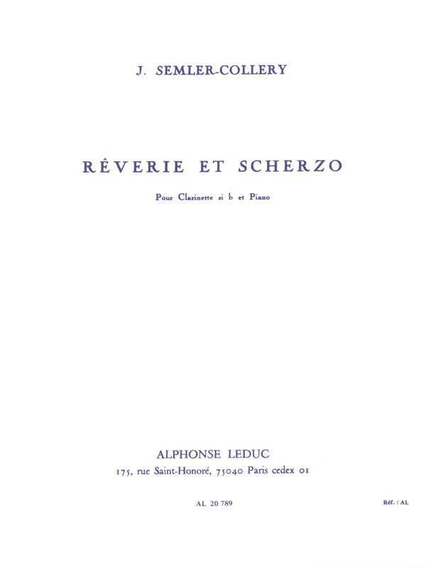 Jules Semler-Collery: Rêverie et Scherzo (Clarinet & Piano)