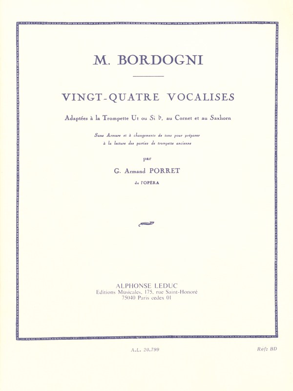 Giulio Marco Bordogni: 24 Vocalises (Trumpet Solo)