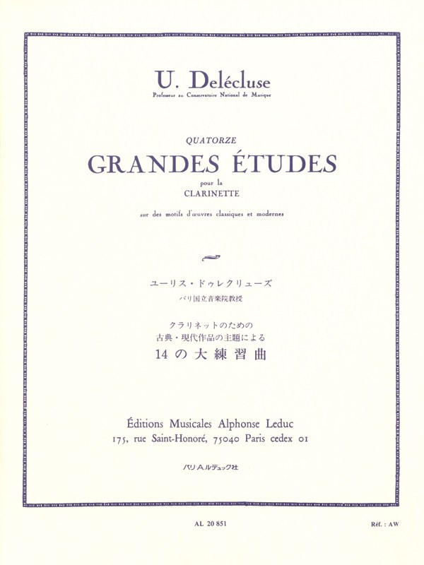 Ulysse Delécluse: 14 Grandes Etudes (Clarinet solo)