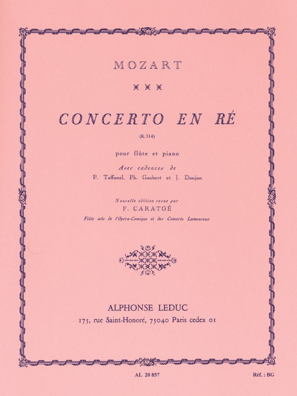 W. A. Mozart: Concerto in D K314