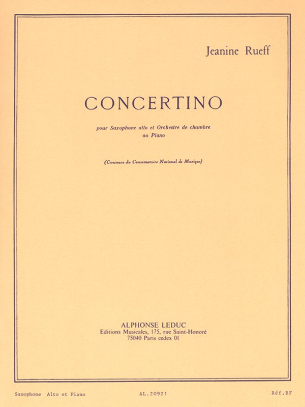 Jeanine Rueff: Concertino Op.17 (Saxophone-Alto & Piano)