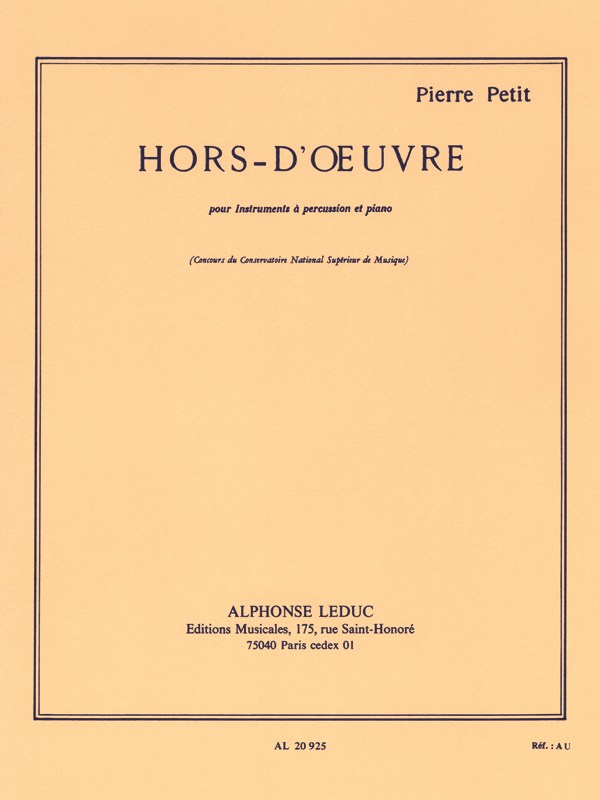 Pierre Petit: Hors d'Oeuvre (Percussion(s) & Piano)