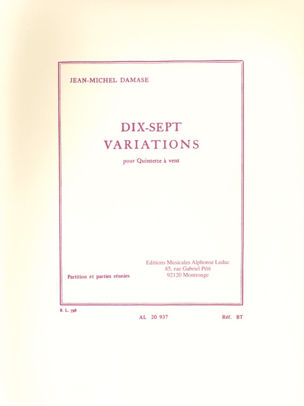 Jean-Michel Damase: 17 Variations Op.22 (Quintet-Wind)