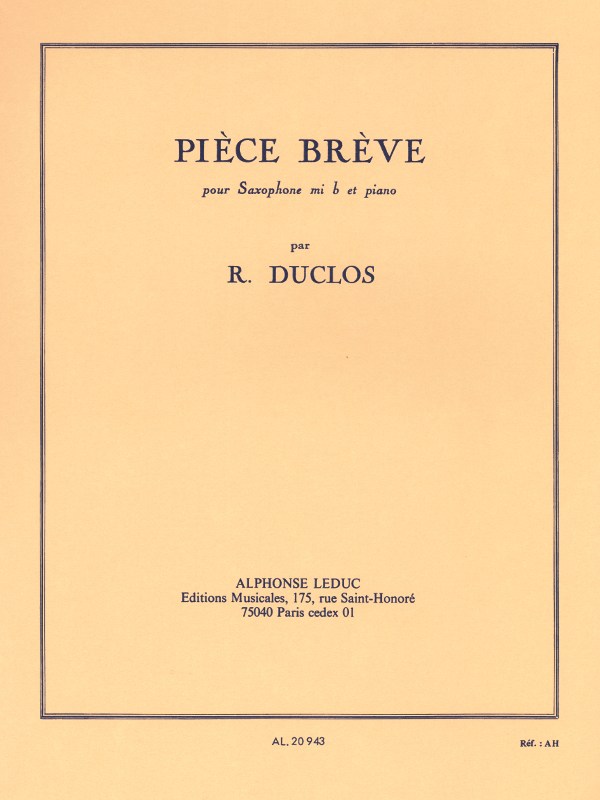 Pierre Duclos: Pièce brève (Saxophone-Alto & Piano)