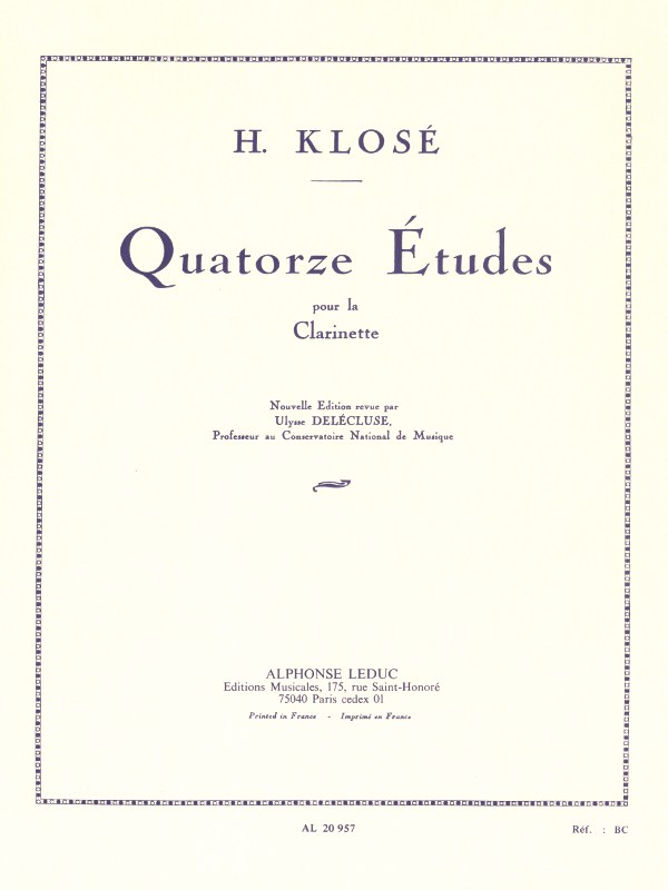 Hyacinthe E. Klosé: 14 Etudes (Clarinet solo)