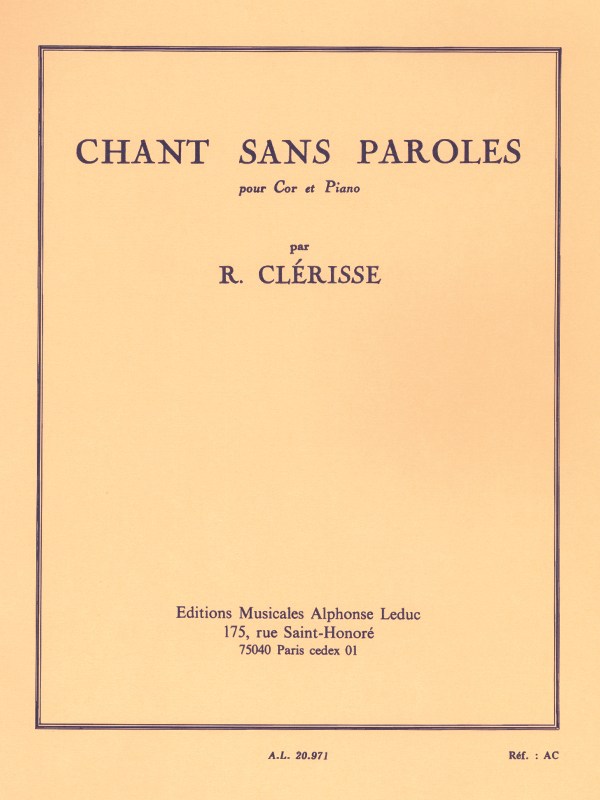Robert Clérisse: Chant sans Paroles (Horn & Piano)