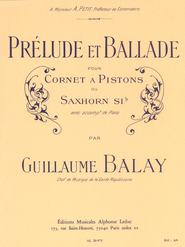 Guillaume Balay: Prélude et Ballade (Bb) (Trumpet & Piano)