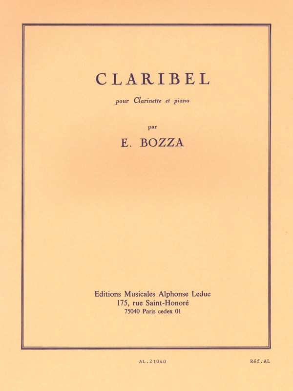 Eugène Bozza: Claribel (Clarinet & Piano)