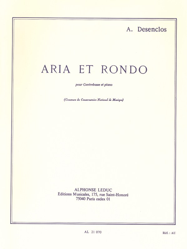 Alfred Désenclos: Aria et Rondo (Double Bass & Piano)