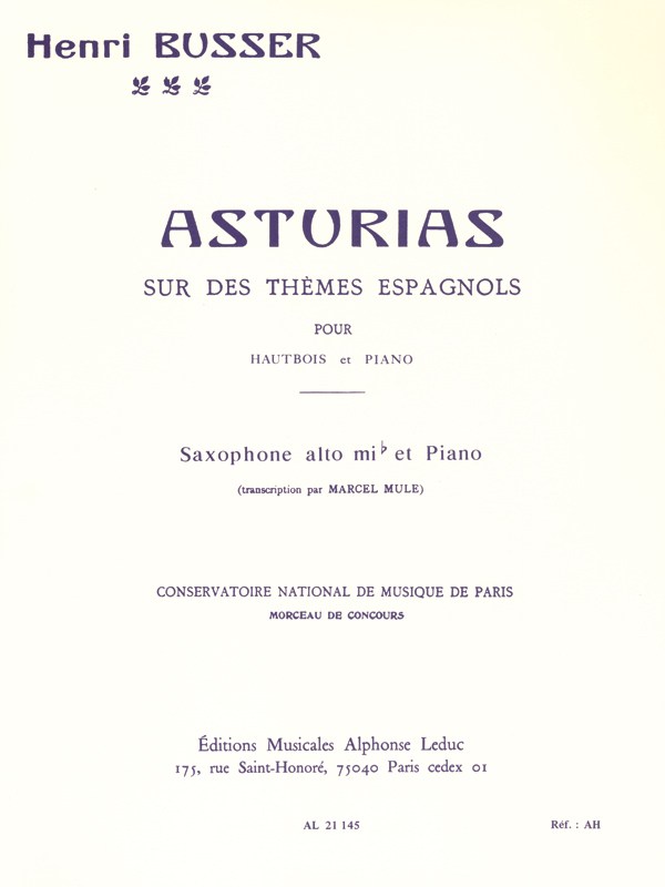 Henri Büsser: Asturias Op.84