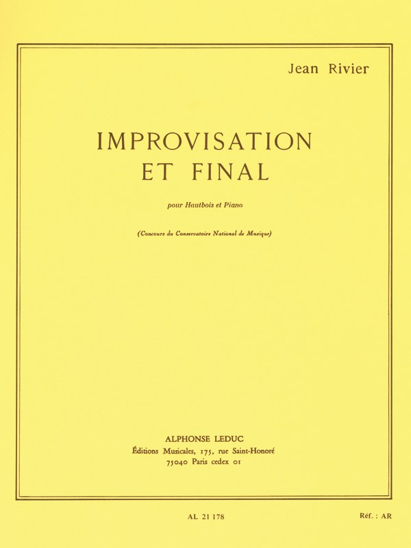 Jean Rivier: Improvisation et Final (Oboe & Piano)
