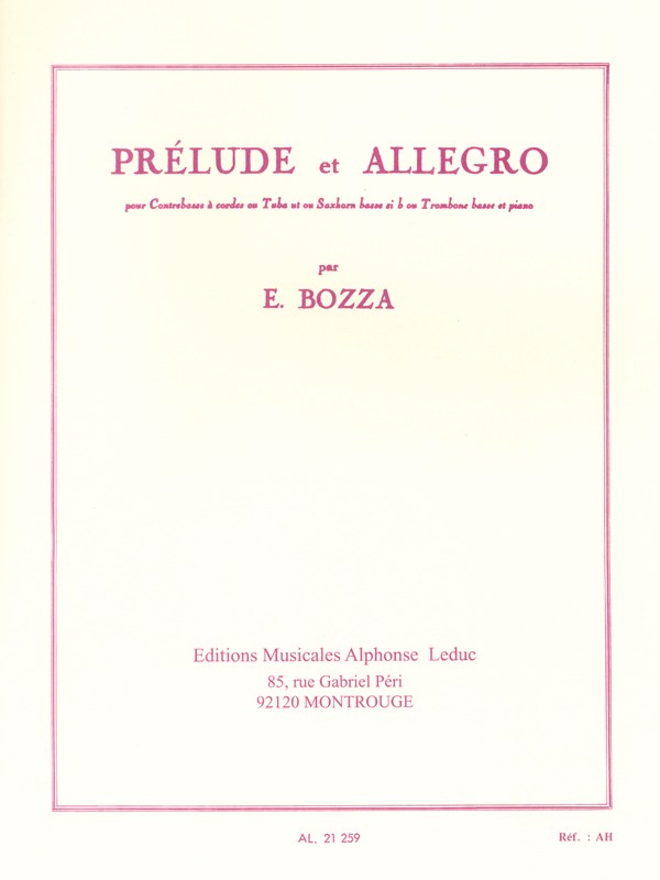 Eugène Bozza: Prelude and Allegro (Double Bass/Tuba/Saxhorn/Trombone and Piano)