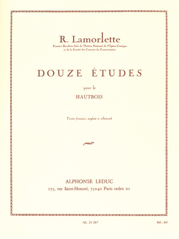 R. Lamorlette: 12 Etudes (Oboe solo)