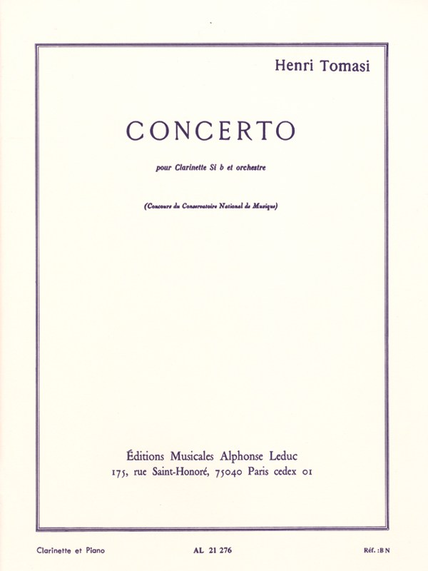 Henri Tomasi: Concerto (Clarinet & Piano)