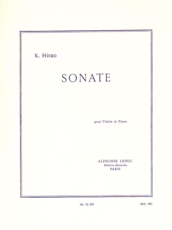 Kishio Hirao: Sonata, for Violin and Piano