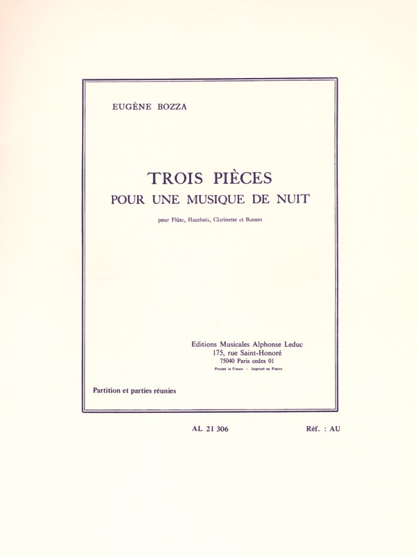 Eugène Bozza: Trois Pièces Pour Une Musique De Nuit