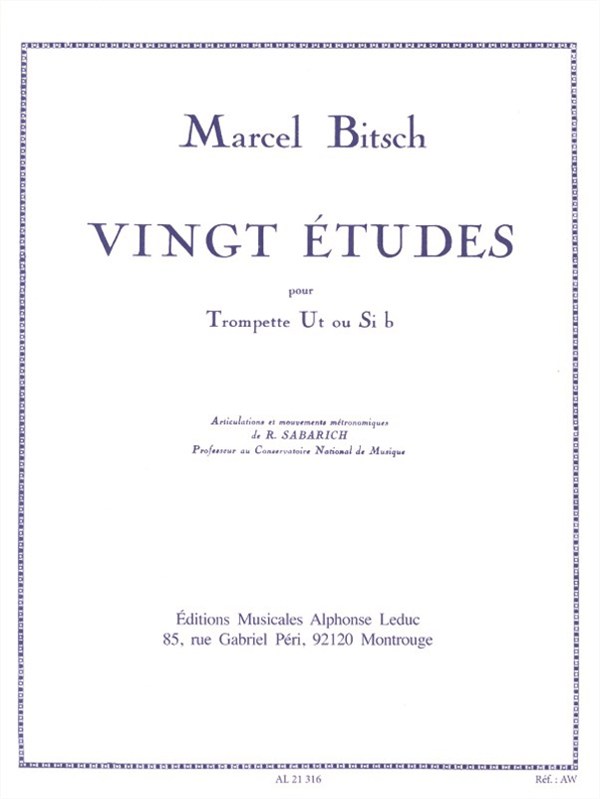 Marcel Bitsch: 20 Etudes pour Trompette (Trumpet solo)