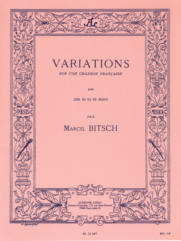 Marcel Bitsch: Variations sur un Chanson française (Horn & Piano)