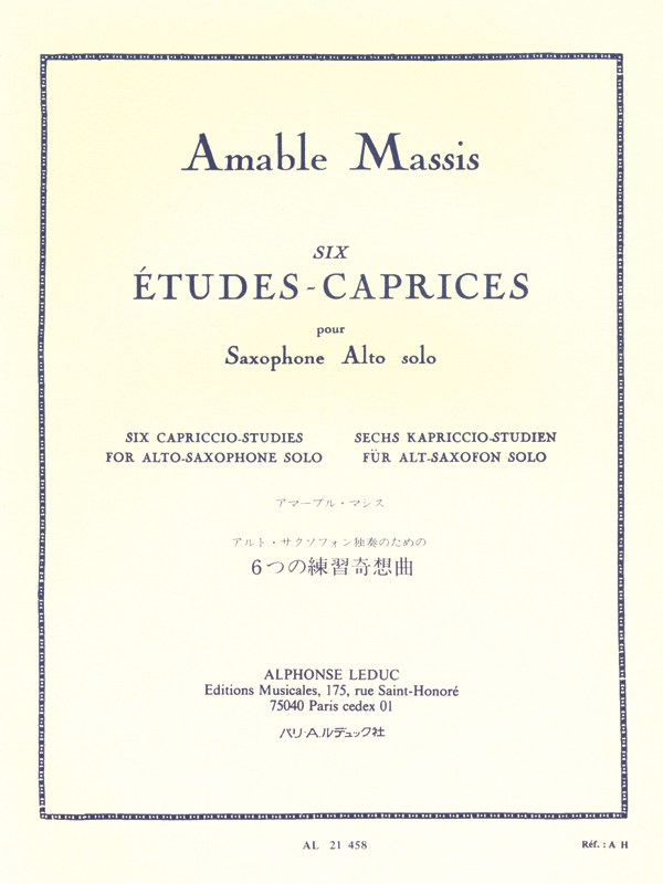 Etudes Caprices 6 Alto Sax Solo