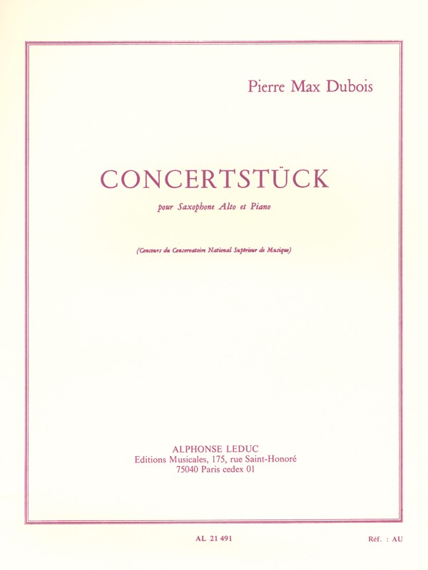 Pierre Max Dubois: Concertstück (Saxophone-Alto & Piano)