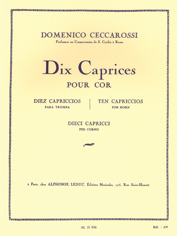 Domenico Ceccarossi: 10 Caprices (Horn solo)