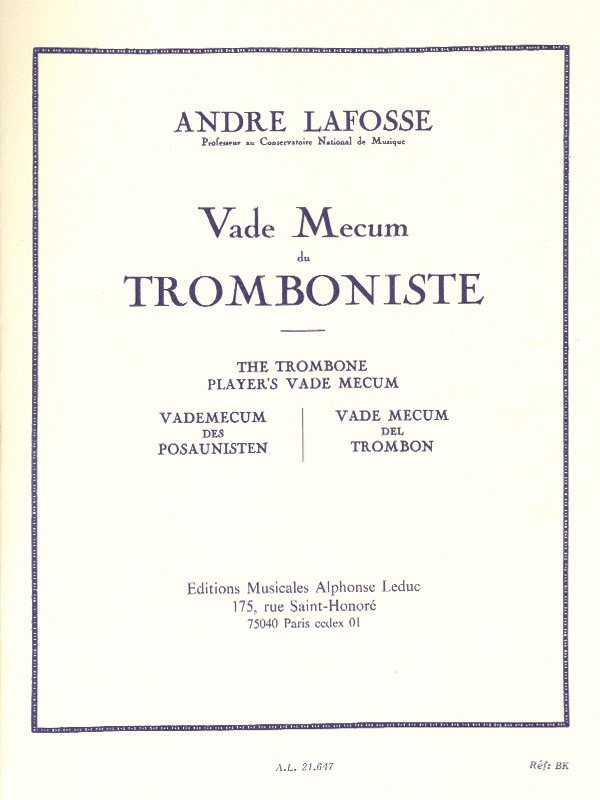 André Lafosse: Vade-Mecum du Tromboniste (Trombone solo)