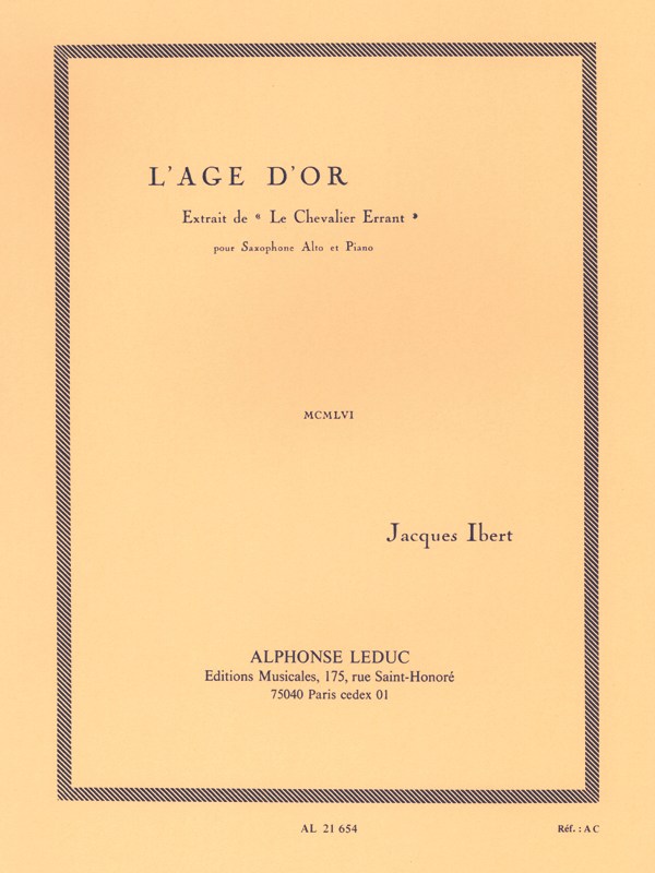 Jacques Ibert: L'Age d'Or (Saxophone-Alto & Piano)